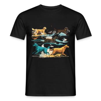 Bunte Hunde - Hunde Gruppe - Männer T-Shirt - Schwarz - Vorne - AI Model Male 178 light (178cm)