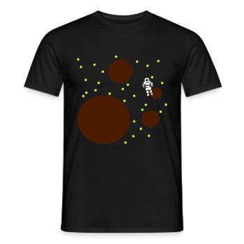 astronaut planets space - Men's T-Shirt - black - Front - AI Model Male 178 light (178cm)