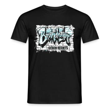 Brandmauer - Gegen Rechts, gegen Hetze - Männer T-Shirt - Schwarz - Vorne - AI Model Male 178 light (178cm)