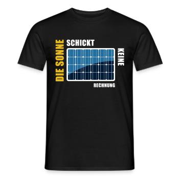 Die Sonne schickt keine Rechnung - Photovoltaik - Männer T-Shirt - Schwarz - Vorne - AI Model Male 178 light (178cm)