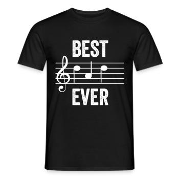 BEST DAD NOTES WHITE cadeau musicien père papa - T-shirt homme - noir - Devant - AI Model Male 178 light (178cm)