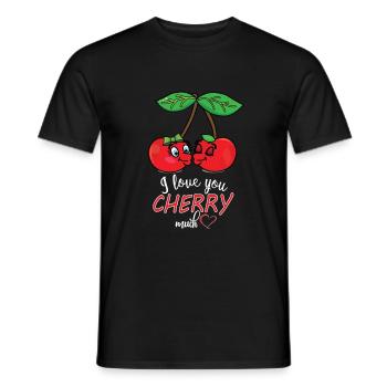 Liebende Kirschen Obst Cartoon Comic Liebe - Männer T-Shirt - Schwarz - Vorne - AI Model Male 178 light (178cm)
