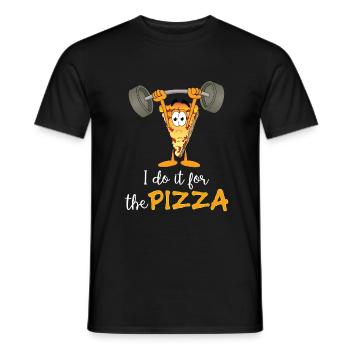 Pizza Übung Ziel Lustiges Geschenk - Männer T-Shirt - Schwarz - Vorne - AI Model Male 178 light (178cm)