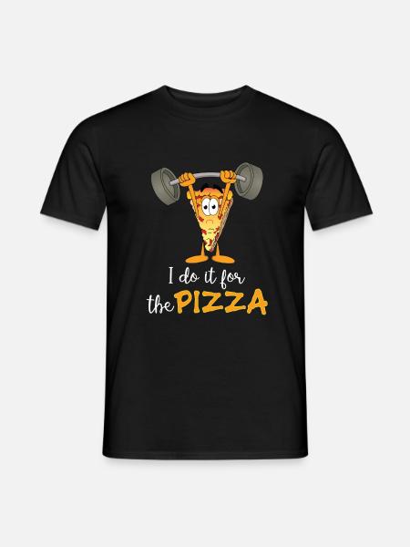 Pizza Exercise Goal Funny Gift - Men's T-Shirt - black