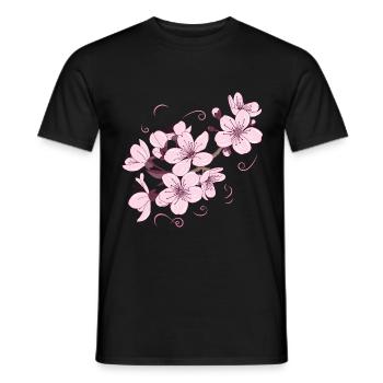 Flower Japanese Cool Gift - Men's T-Shirt - black - Front - AI Model Male 178 light (178cm)