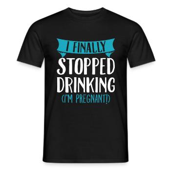 Grossesse Pas d’alcool Cadeau amusant - T-shirt homme - noir - Devant - AI Model Male 178 light (178cm)