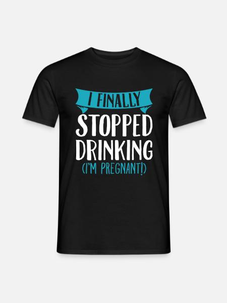 Pregnancy No Alcohol Funny Gift - Men's T-Shirt - black