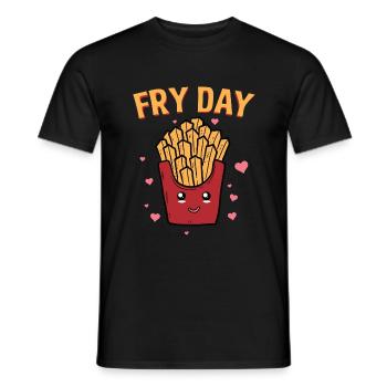 Fryday Fries Friday Hearts Cool Gift - Men's T-Shirt - black - Front - AI Model Male 178 light (178cm)