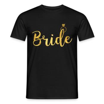 Mariée Diamant Or Bague cadeau de mariage JGA - T-shirt homme - noir - Devant - AI Model Male 178 light (178cm)