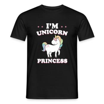 Unicorn Prinzessin Einhorn Mädchen Cooles Geschenk - Männer T-Shirt - Schwarz - Vorne - AI Model Male 178 light (178cm)