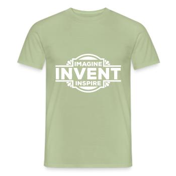 Science l’idée Inventer Inspiration Blanc - T-shirt homme - vert sauge - Devant - AI Model Male 178 light (178cm)