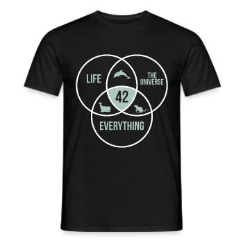 42 Answer to All Life Universe Number 42 - Men's T-Shirt - black - Front - AI Model Male 178 light (178cm)
