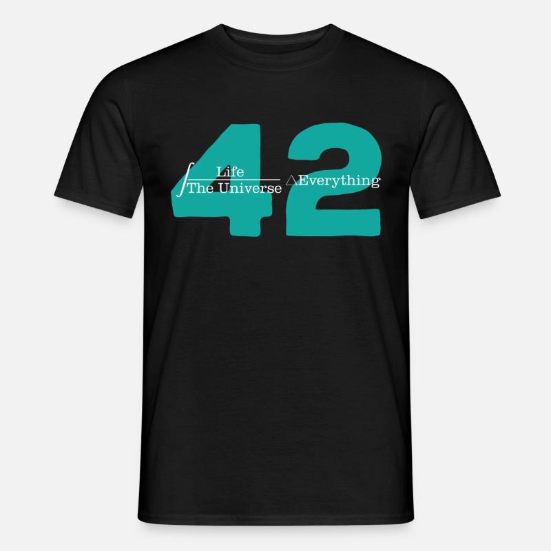 Universum 42 Die Antwort auf das Leben Cooles - Männer T-Shirt - Schwarz
