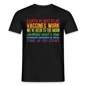 Erde Flach Zitate bunt viele Sprüche Geschenk - Männer T-Shirt - Schwarz - Vorne - AI Model Male 178 light (178cm)