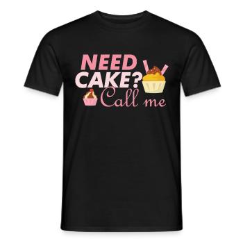 Brauchst du Torte ruf mich an lustiges Geschenk - Männer T-Shirt - Schwarz - Vorne - AI Model Male 178 light (178cm)