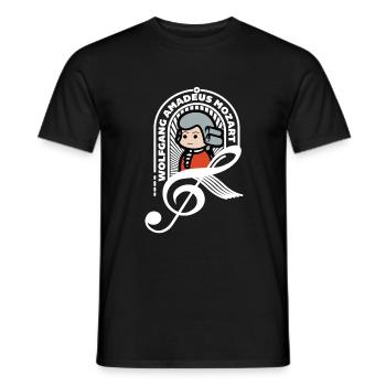 Mozart Doux Portrait Note Blanc Cadeau cool - T-shirt homme - noir - Devant - AI Model Male 178 light (178cm)