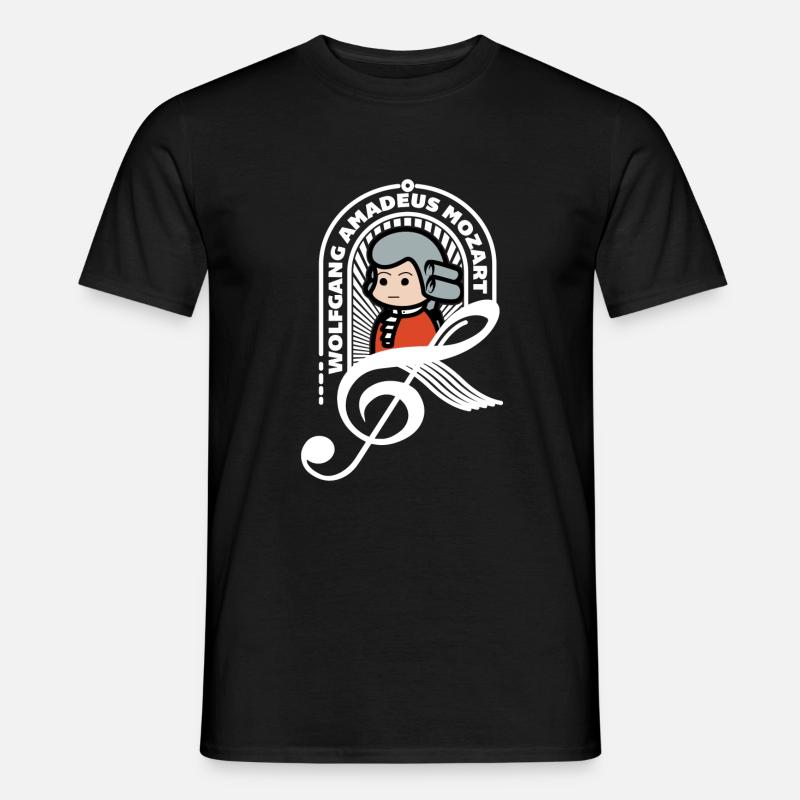 Mozart Doux Portrait Note Blanc Cadeau cool - T-shirt homme - noir