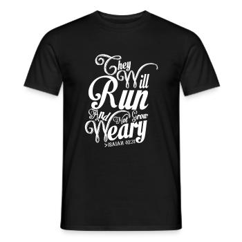 Les chrétiens ils courront don - T-shirt homme - noir - Devant - AI Model Male 178 light (178cm)
