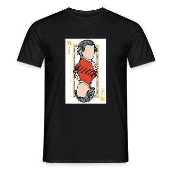 Mozart Spielkarte Musik Note Weiß Cooles Geschenk - Männer T-Shirt - Schwarz - Vorne - AI Model Male 178 light (178cm)