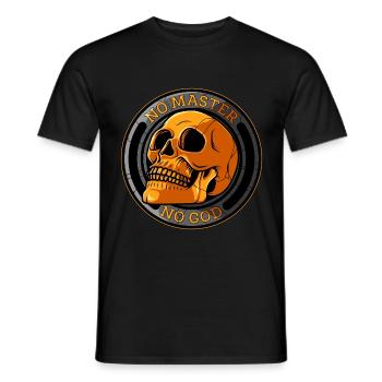 Athée crâne crâne crâne maître Dieu or - T-shirt homme - noir - Devant - AI Model Male 178 light (178cm)