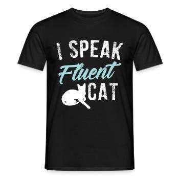 Ich spreche fließend Katze Lustiges Geschenk - Männer T-Shirt - Schwarz - Vorne - AI Model Male 178 light (178cm)