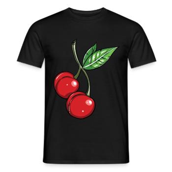 Kirsche - Männer T-Shirt - Schwarz - Vorne - AI Model Male 178 light (178cm)