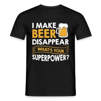 Je fais disparaître la bière Superpower alcool - T-shirt homme - noir - Devant - AI Model Male 178 light (178cm)