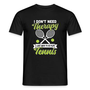 Tennis Therapie Sport Lustiges Geschenk - Männer T-Shirt - Schwarz - Vorne - AI Model Male 178 light (178cm)