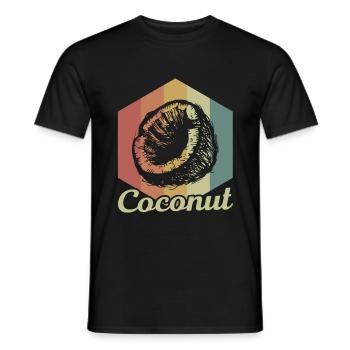 Coconut Retro Vegan Cool Gift - Men's T-Shirt - black - Front - AI Model Male 178 light (178cm)