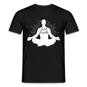 Yoga Atmen Ohm Meditation Cooles Geschenk - Männer T-Shirt - Schwarz - Vorne - AI Model Male 178 light (178cm)