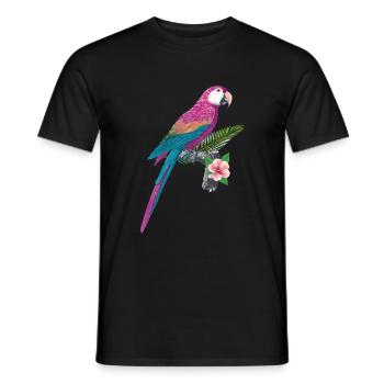 Parrot Ara Bird Ornithologist Cool Gift - Men's T-Shirt - black - Front - AI Model Male 178 light (178cm)