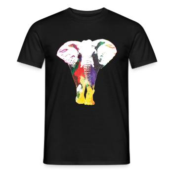 Elephant Rainbow Wildlife Cool Cadeau - T-shirt homme - noir - Devant - AI Model Male 178 light (178cm)