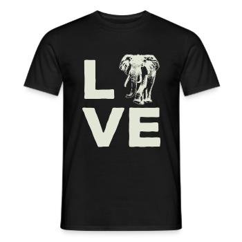 Éléphant amour animal zoo faune cadeau cool - T-shirt homme - noir - Devant - AI Model Male 178 light (178cm)
