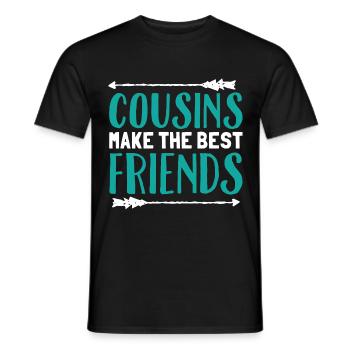 Meilleurs Amis Cousin Famille Cadeau Cooles - T-shirt homme - noir - Devant - AI Model Male 178 light (178cm)