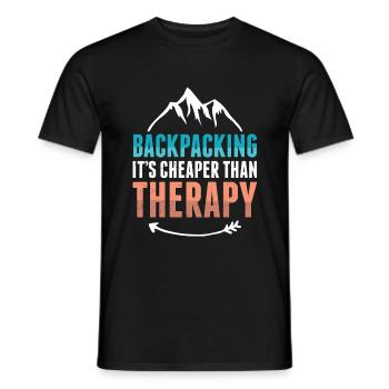 Backpacker thérapie - T-shirt homme - noir - Devant - AI Model Male 178 light (178cm)
