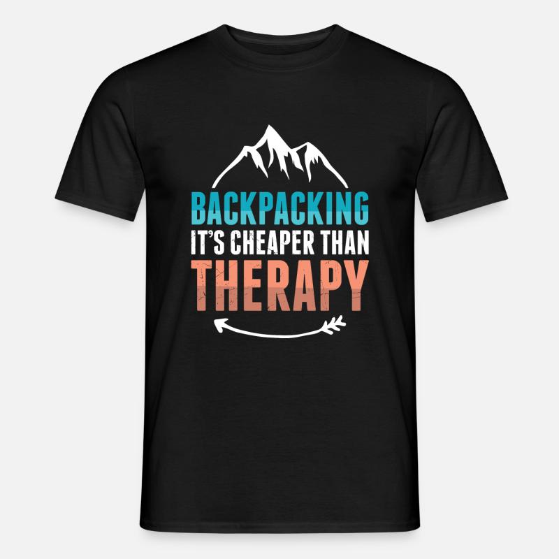 Backpacker Therapie - Männer T-Shirt - Schwarz