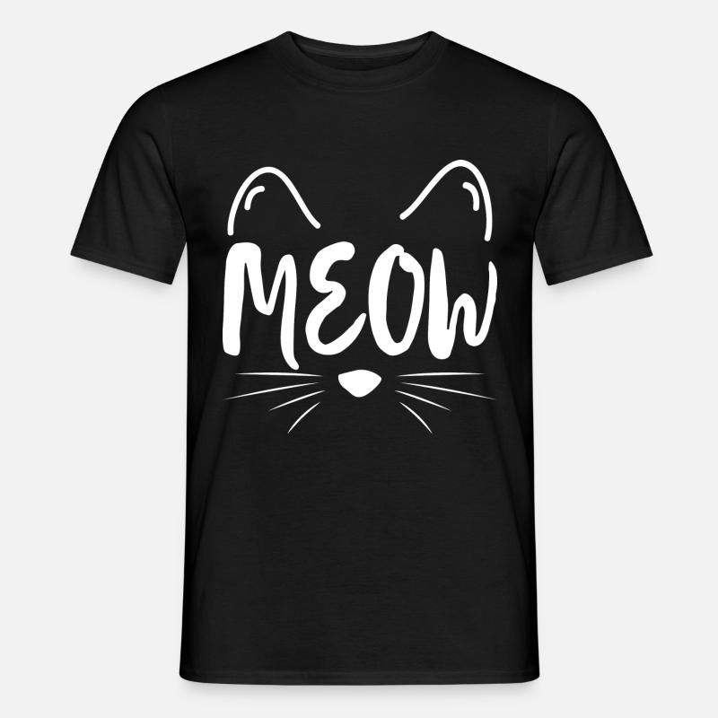Miau chat doux cadeau - T-shirt homme - noir