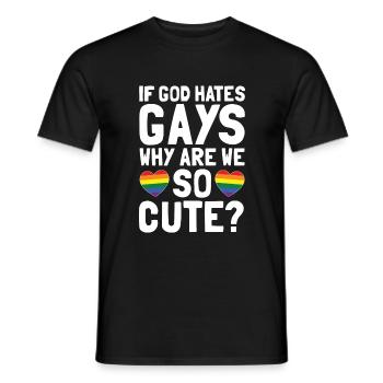LGBT Gott hasst schwule Regenbogen Herz - Männer T-Shirt - Schwarz - Vorne - AI Model Male 178 light (178cm)