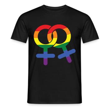 LGBT Lesbisch weiblich Geschenk Symbol - Männer T-Shirt - Schwarz - Vorne - AI Model Male 178 light (178cm)