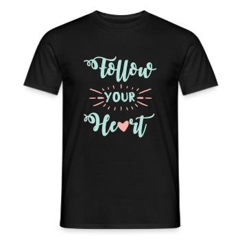 C’est le cœur qui suit le sort - T-shirt homme - noir - Devant - AI Model Male 178 light (178cm)