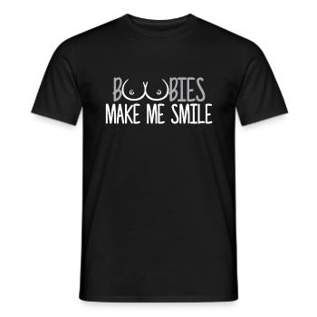 Breasts Boobs Boobies make me smile - Men's T-Shirt - black - Front - AI Model Male 178 light (178cm)