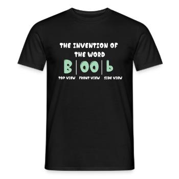 Breasts Word Invention Boobs - Men's T-Shirt - black - Front - AI Model Male 178 light (178cm)