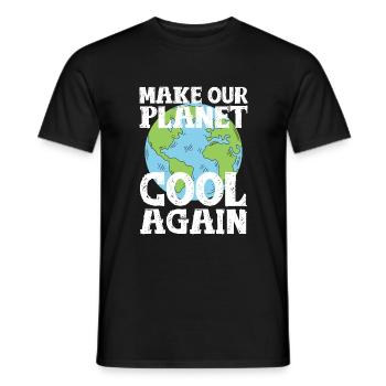 Climate Change Earth Day cool cool saying - Men's T-Shirt - black - Front - AI Model Male 178 light (178cm)