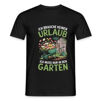 Garten und Gärtner Sprüche - Urlaub im Kleingarten - Männer T-Shirt - Schwarz - Vorne - AI Model Male 178 light (178cm)