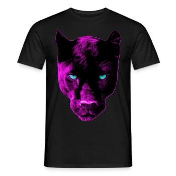 Idée cadeau panthère rose - T-shirt homme - noir - Devant - AI Model Male 178 light (178cm)