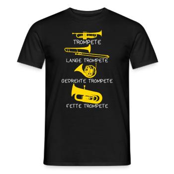 Arten von Trompeten, Trompete, Geschenk, lustig - Männer T-Shirt - Schwarz - Vorne - AI Model Male 178 light (178cm)