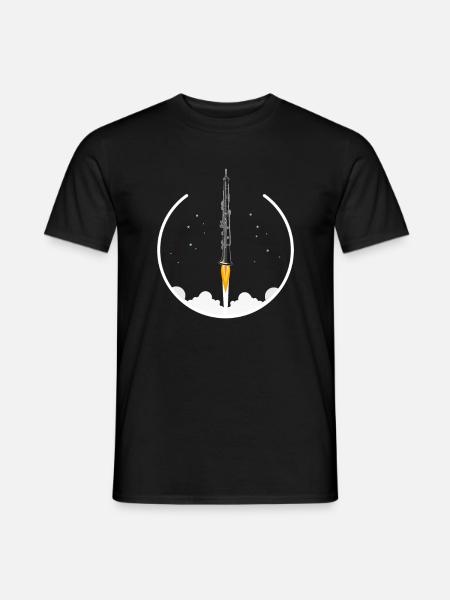 Oboe - rocket, gift, funny brass band - Men's T-Shirt - black