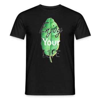 Enjoy your Life - Banana leaf - Men's T-Shirt - black - Front - AI Model Male 178 light (178cm)