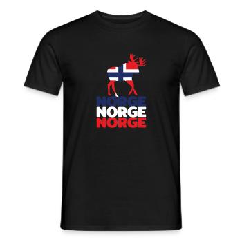 Norwegen mit Elch - Männer T-Shirt - Schwarz - Vorne - AI Model Male 178 light (178cm)