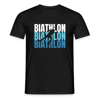 Biathlon biathlete - Men's T-Shirt - black - Front - AI Model Male 178 light (178cm)